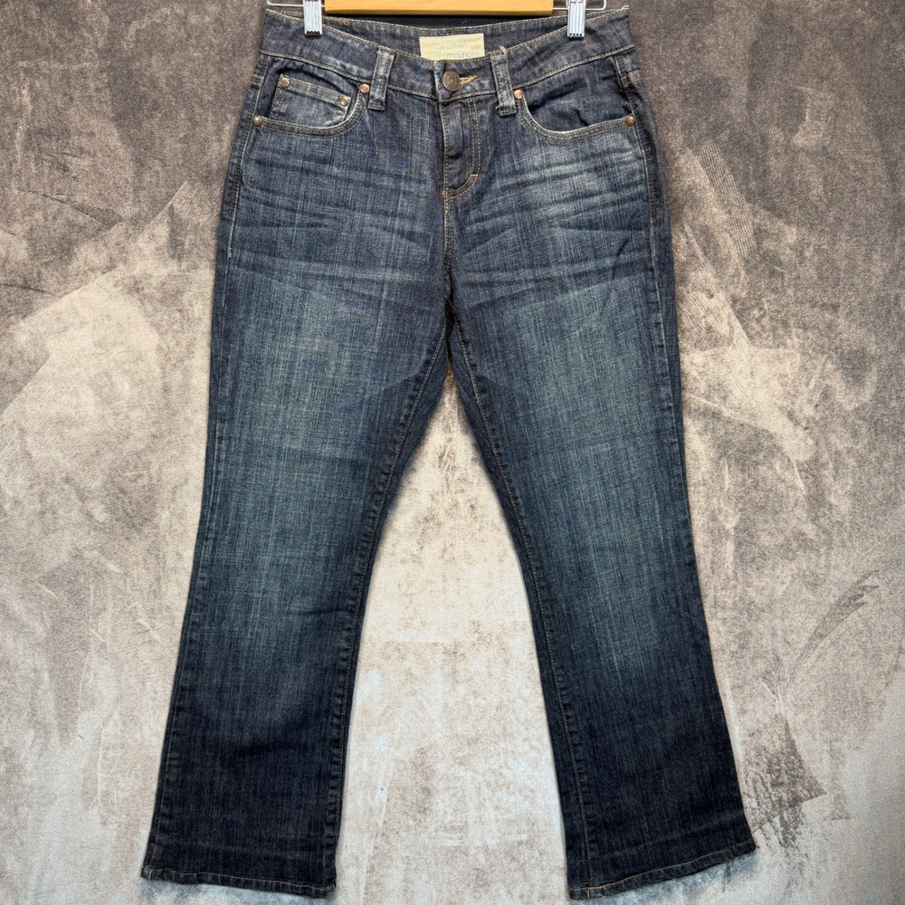 Maurices Jeans Womens 1/2 Reg Blue Cotton Taylor Boot Mid Rise Dark Wash Casual